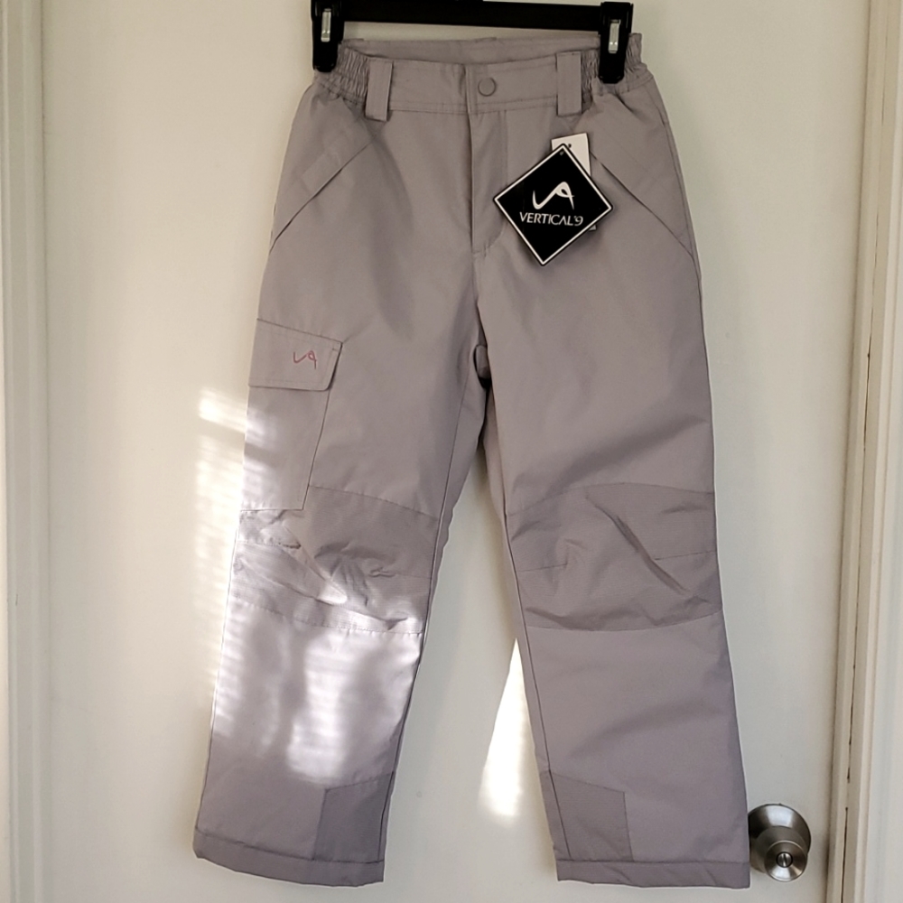 Vertical 9 Kids Unisex Gray Snow Ski with Pockets Pants Size 7/8